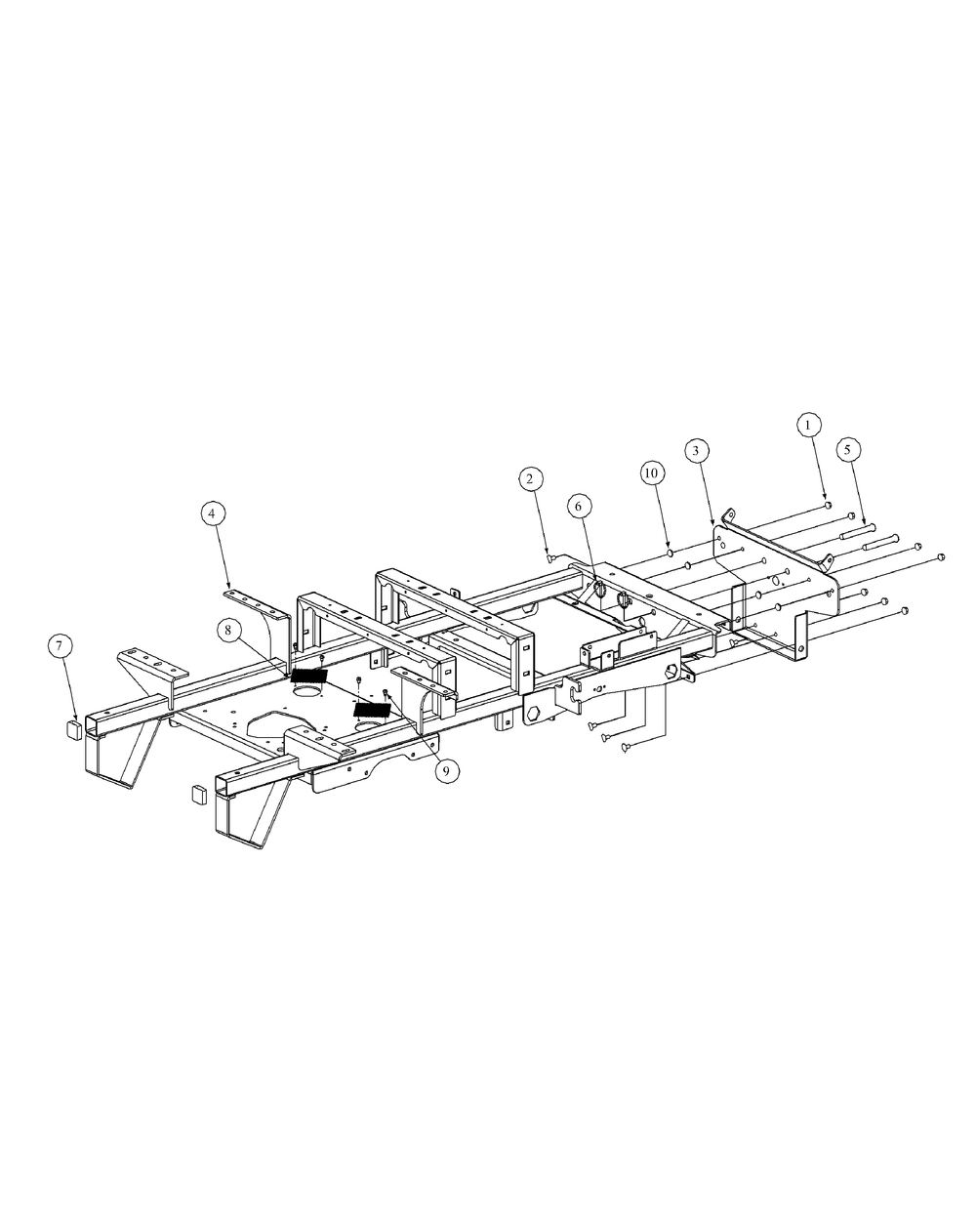 Frame Assembly Diagram and Parts List for M54-HN 53BB5ETW750-24-HP Cub Cadet Lawn Tractor